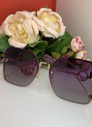 Сонцезахисні окуляри фенді квадратні брендові жіночі 20215 фото