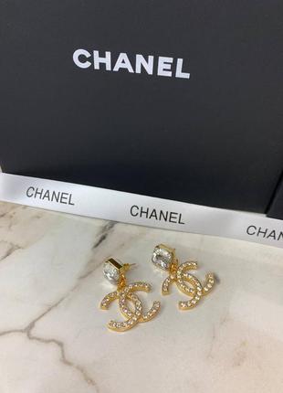 Брендові сережки з цирконієм в позолоті. люкс якість