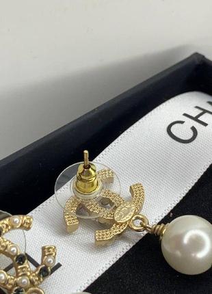 Брендові сережки гвоздик із логотипом позолоту перлів циркій5 фото