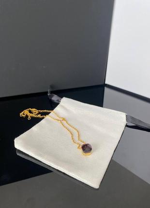 Цепочка золотая помеллато италия с фиолетовым камнем, позолота!