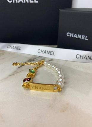 Брендовый браслет с жемчугом и цирконием  в позолоте. люкс качество