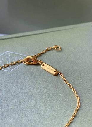 Брендовий браслет у стилі ван кліф з покриттям лимонного золота au750, чорна емаль3 фото