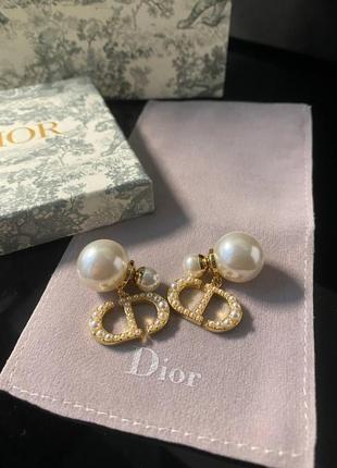 Брендовые серьги позолота, с жемчугом