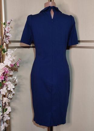 Шикарное синее платье с драпировкой jolie moi6 фото