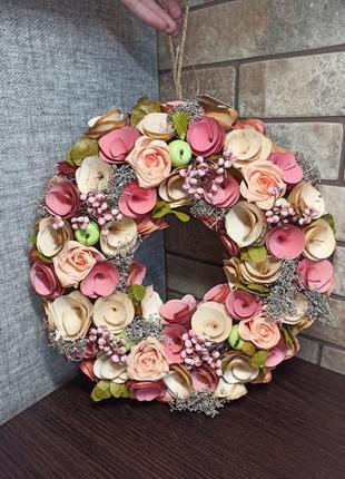 Декор еко дерево вінок до пасхи весняний 33 на 33