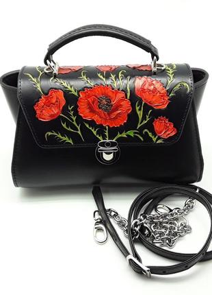 Сумка шкіряна "мішель" silver taurus 7631 ручної роботи.