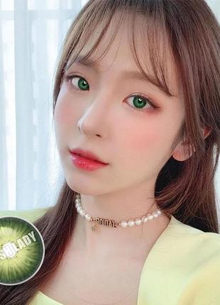 Линзы цветные для глаз (есть опт) зеленые new york green. подходят для светлых глаз