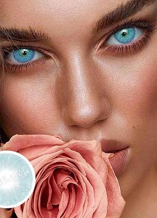 Линзы цветные для глаз (есть опт) голубые hidrocor azul natural подходят для светлых глаз