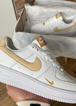 Кроссовки женские nike air force 1 mini swoosh beige new