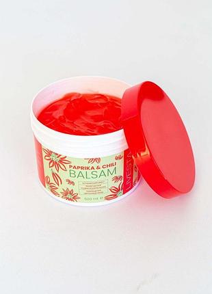 Масажний зігрівальний гель-бальзам для тіла з екстрактом паприки та перцем чилі, livesta, 500 мл