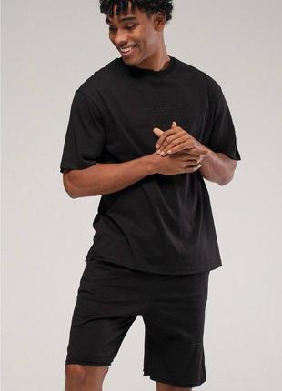 Комплект мужской футболка шорты черный турция / костюм чоловічий футболка шорти