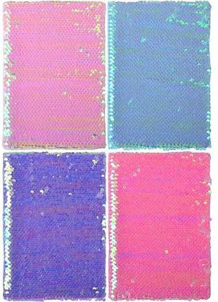 Блокнот с пайетками21*14,5 см "цветовой" твердый переплет, клетка а-4 knz