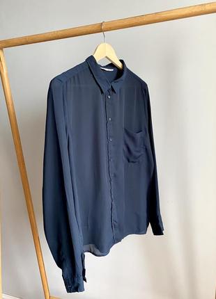 Классическая рубашка / блуза в красивом синем цвете от lefties2 фото
