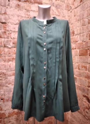 Туника блуза сорочка р. 50 олива зелена мятна3 фото