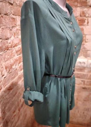 Туника блуза сорочка р. 50 олива зелена мятна6 фото