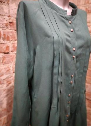 Туника блуза сорочка р. 50 олива зелена мятна2 фото
