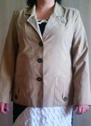 Женский лёгкий пиджак жакет куртка песочного цвета1 фото