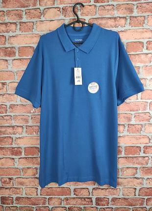 Футболка поло базова синя голуба george