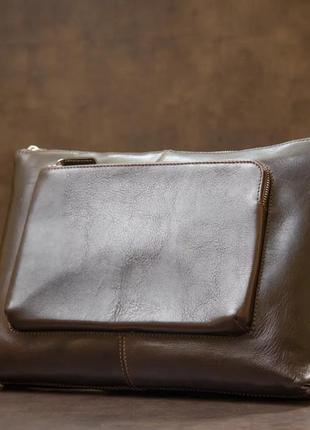 Кожаная сумка коричневая для ноутбука3 фото