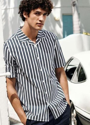 Рубашка h&m с распашным воротником !