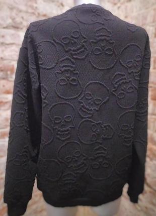 Лонгслив свитош свитер черный с черепами m-l 4
