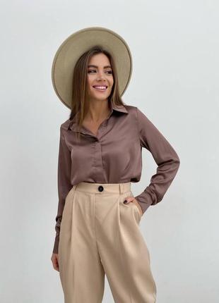 Стильна жіноча сорочка - шовкова блуза5 фото