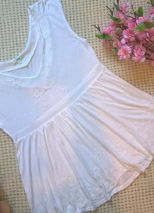 Красивая легкая блуза с баской белого цвета от lime (см. замеры)1 фото