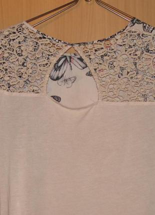 Літня футболка блузка топ мереживо на спинці oasis (великобритання)2 фото