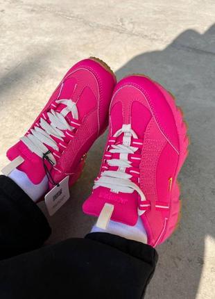 Нереальные женские кроссовки nike x jacquemus pink малиновые розовые