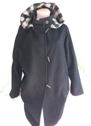 Качественное шерстяное пальто с капюшоном,18разм,52-56,marks&srencer.1 фото