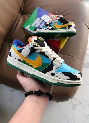 Крутейшие женские пушистые кроссовки nike sb dunk low x ben & jerry’s chunky dunky чёрно-белые цветные яркие принт далматинец