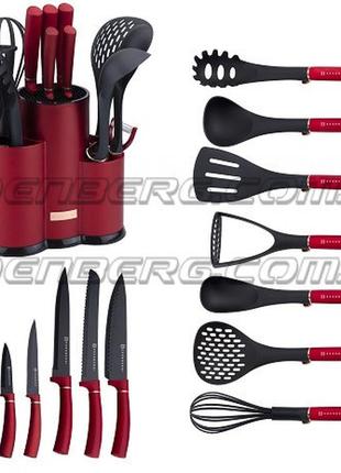 Набір кухонних ножів з кухонним приладдям 14 предметів edenberg eb-11099 набір ножів з підставкою4 фото