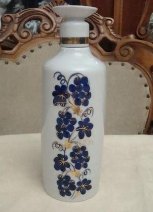 Графин штоф роспись кобальт позолота фарфор ссср полонне №ста