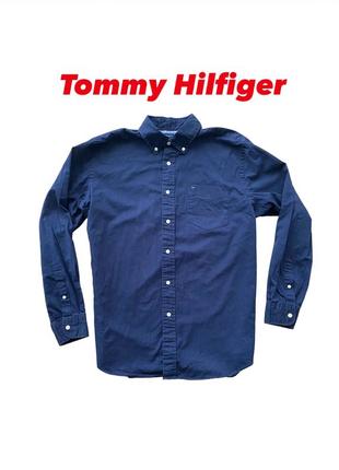 Темно синя сорочка tommy hilfiger