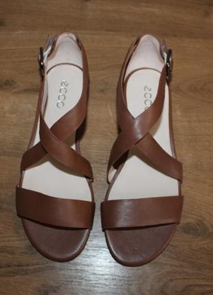 Шкіряні босоніжки ecco flat sandal ii, 39 розмір8 фото