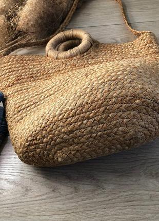 Плетённая брендовая сумка 🌵zara соломенная пляжная летняя🌵5 фото