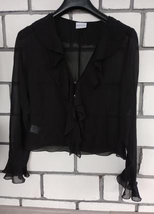Шелковая черная блузка warehouse, l/xl10 фото
