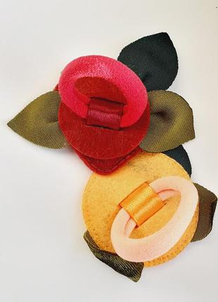 Комплект резиночок для волосся, мандарин + полуниця4 фото