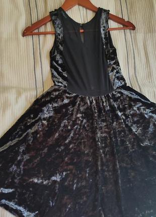 Нарядное  коктельное вечернее чёрное платье  гетсбі чікаго бархатное велюр мини миди.5 фото