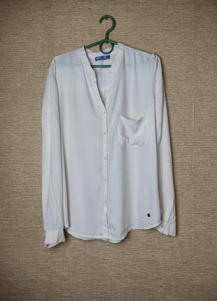 Віскозна молочна блуза сорочка рубашка