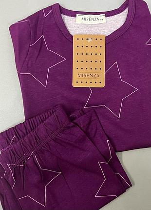 Детская пижамка на девочку фиолетового цвета турецкого производителя misenza футболка и штаны✨