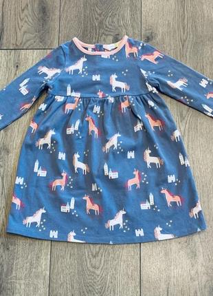 Платье трикотажное хлопковое с длинным рукавом 🦄 единороги 🦄 john lewis (англия)