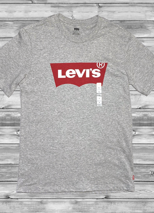 Футболка чоловіча levi's® logo classic t-shirt сіра оригінал