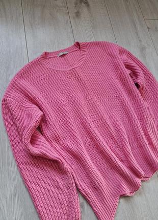 Вязаный свитер, розовый2 фото