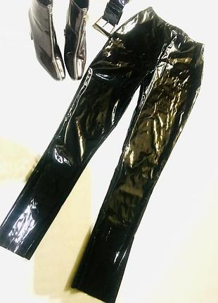 Лаковые лосины с разрезами boohoo