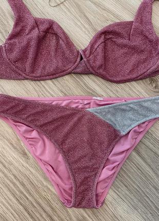 Блестящий купальник calzedonia люрекс