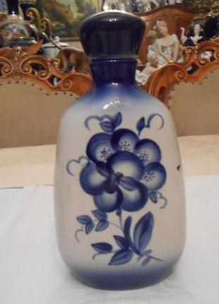 Графин штоф фарфор кобальт ручная роспись фарфор полонне №1087