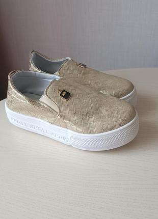 🔥 распродаж 🔥 детские мокасины на девочку 32 р. стелька 20.2 см сменная обувь слипоны