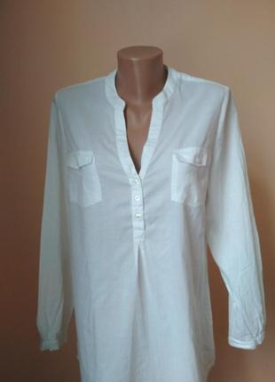 Белая блузка 46/48 размер, хлопок.
