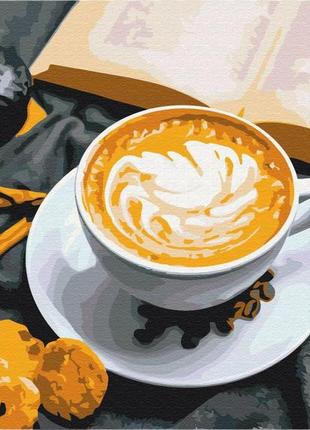 Картина за номерами brushme кава з ароматом кориці bs52634 40х50 см набір для розпису за цифрами, фарбами, пензлями,